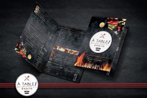 conception graphique mock up carte menu restaurant a table dépliants publicitaires communication publicité