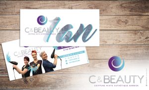 conception graphique flyers invitation C&Beauty communication publicité