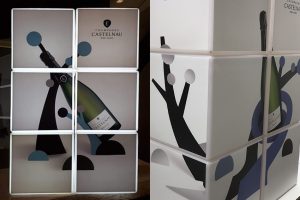 cubes lumineux displays communication champagne castelnau reims publicité